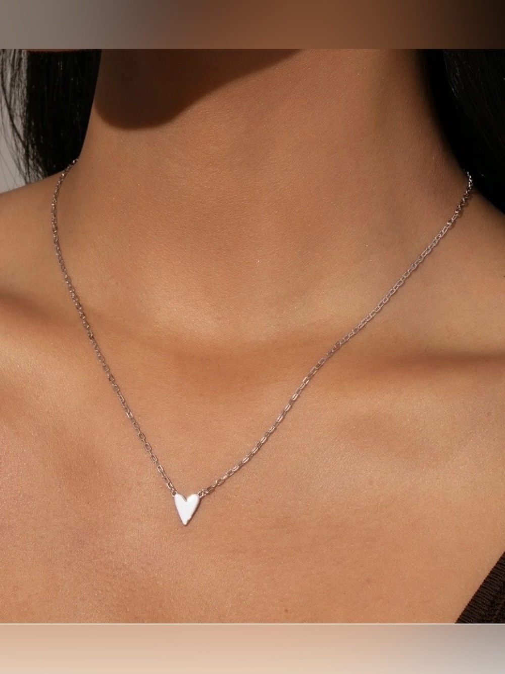 NEW Uncommon James Sterling Silver Mini White Heart Necklace